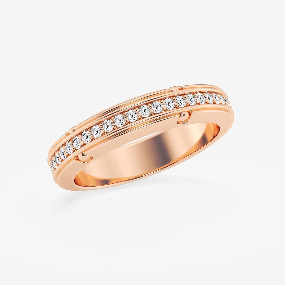 Elegant Round Lab Grown Diamond Pave Set Eternity Band in Yellow Gold