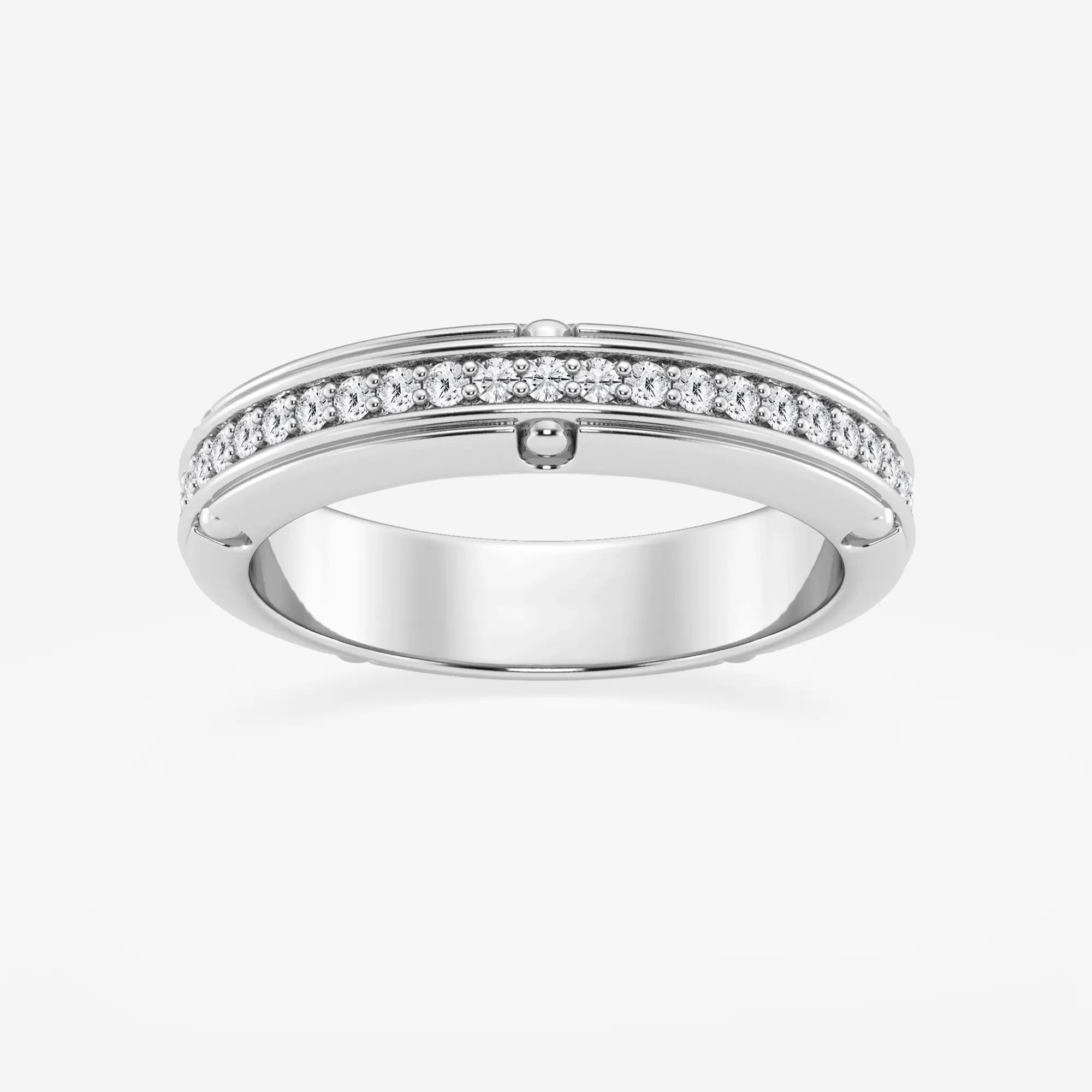 Elegant Round Lab Grown Diamond Pave Set Eternity Band in Yellow Gold