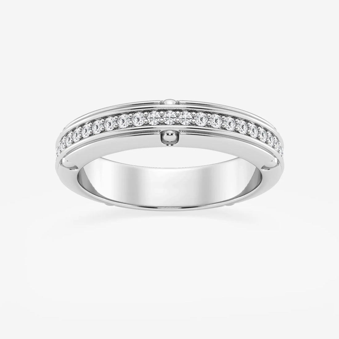 Elegant Round Lab Grown Diamond Pave Set Eternity Band in Yellow Gold