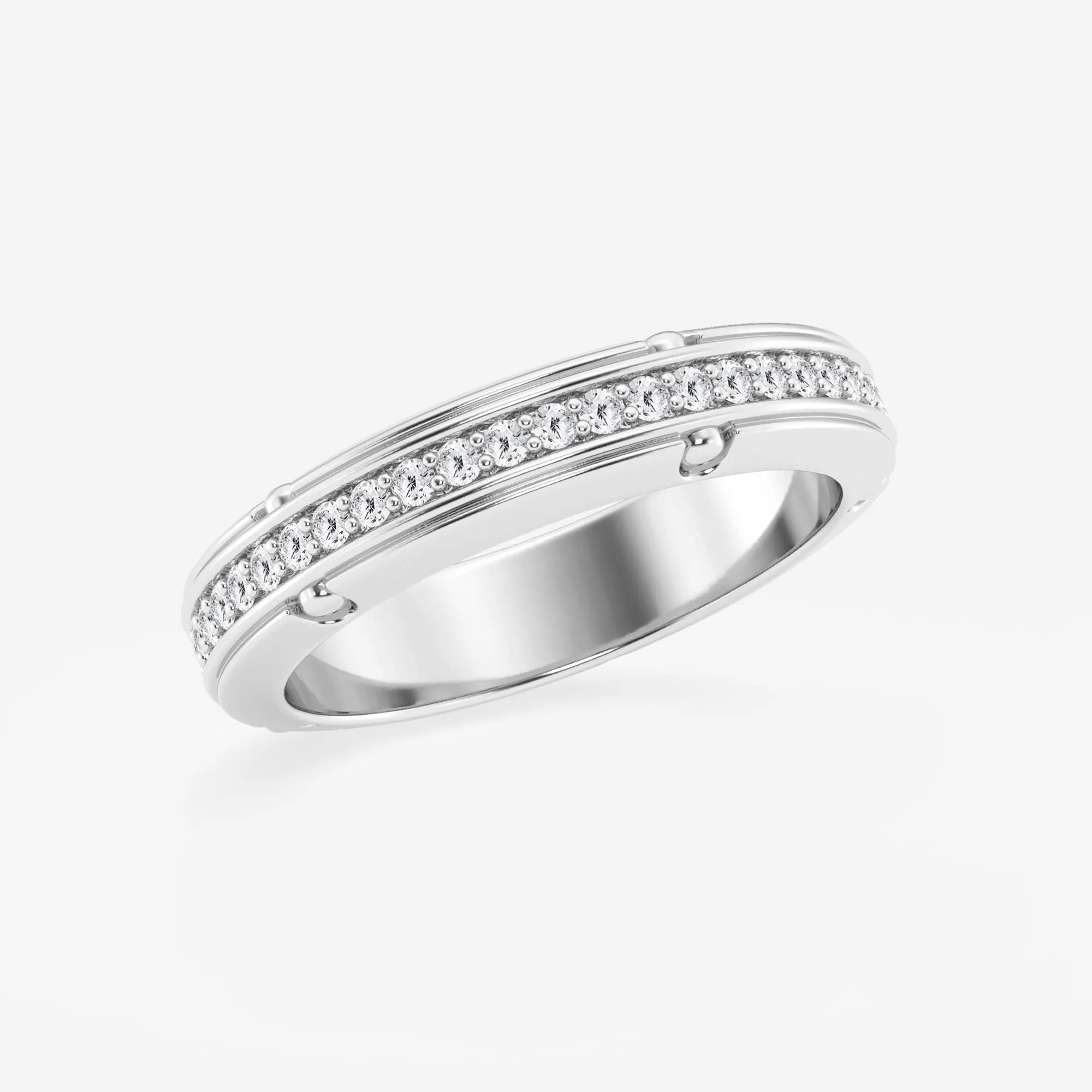 Elegant Round Lab Grown Diamond Pave Set Eternity Band in Yellow Gold