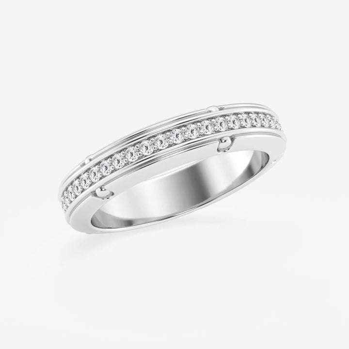 Elegant Round Lab Grown Diamond Pave Set Eternity Band in Yellow Gold