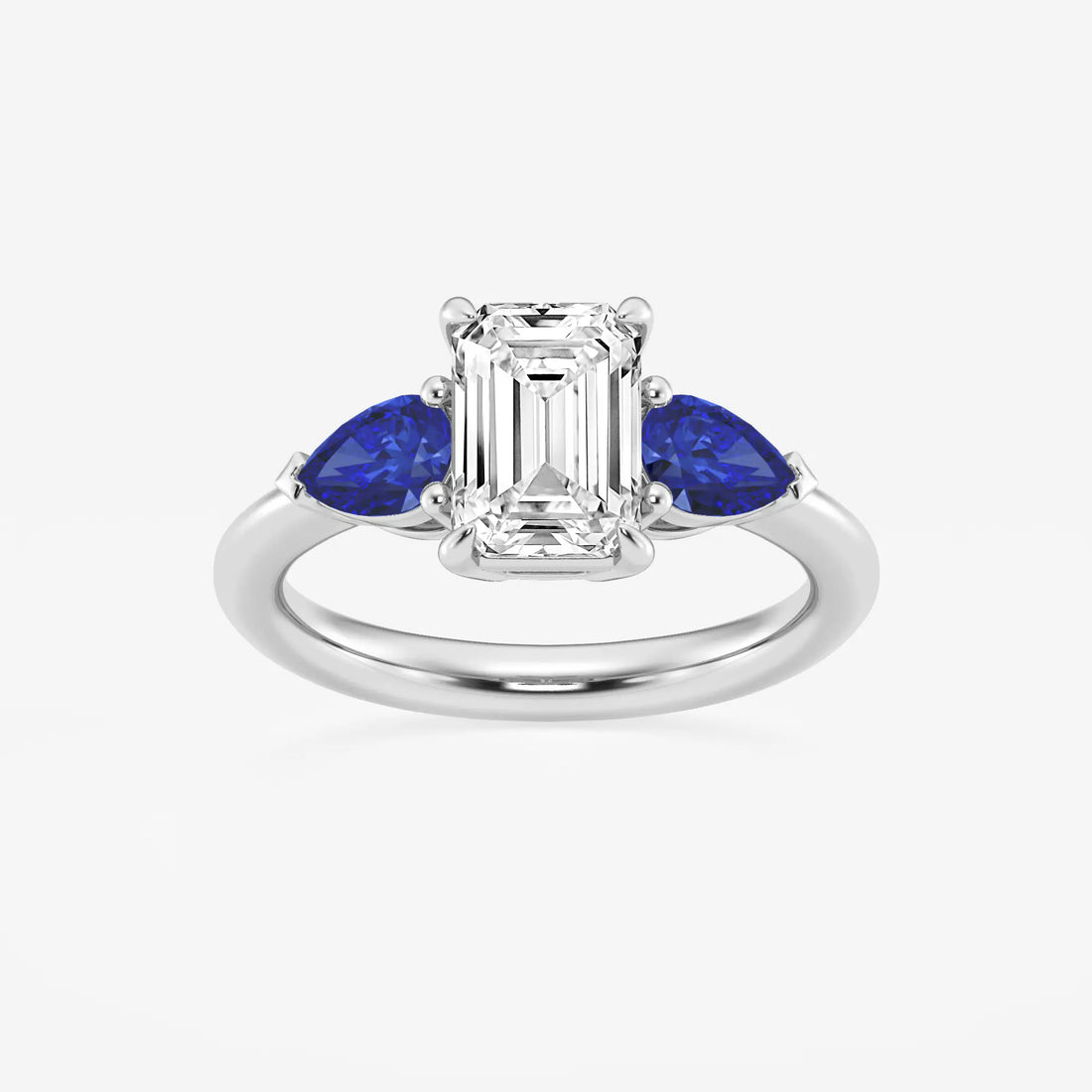 Emerald Cut Three-Stone Engagement Ring