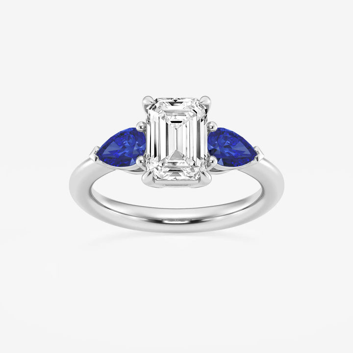 Emerald Cut Three-Stone Engagement Ring