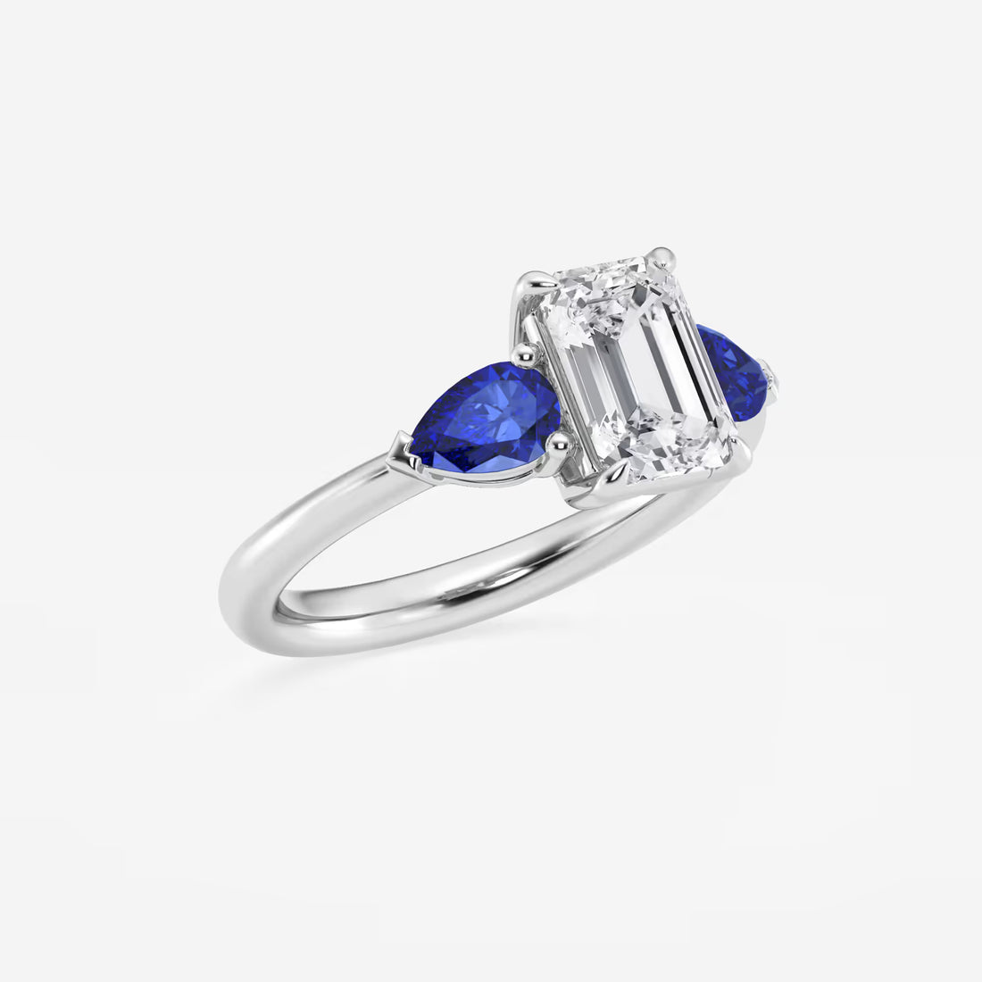 Emerald Cut Three-Stone Engagement Ring