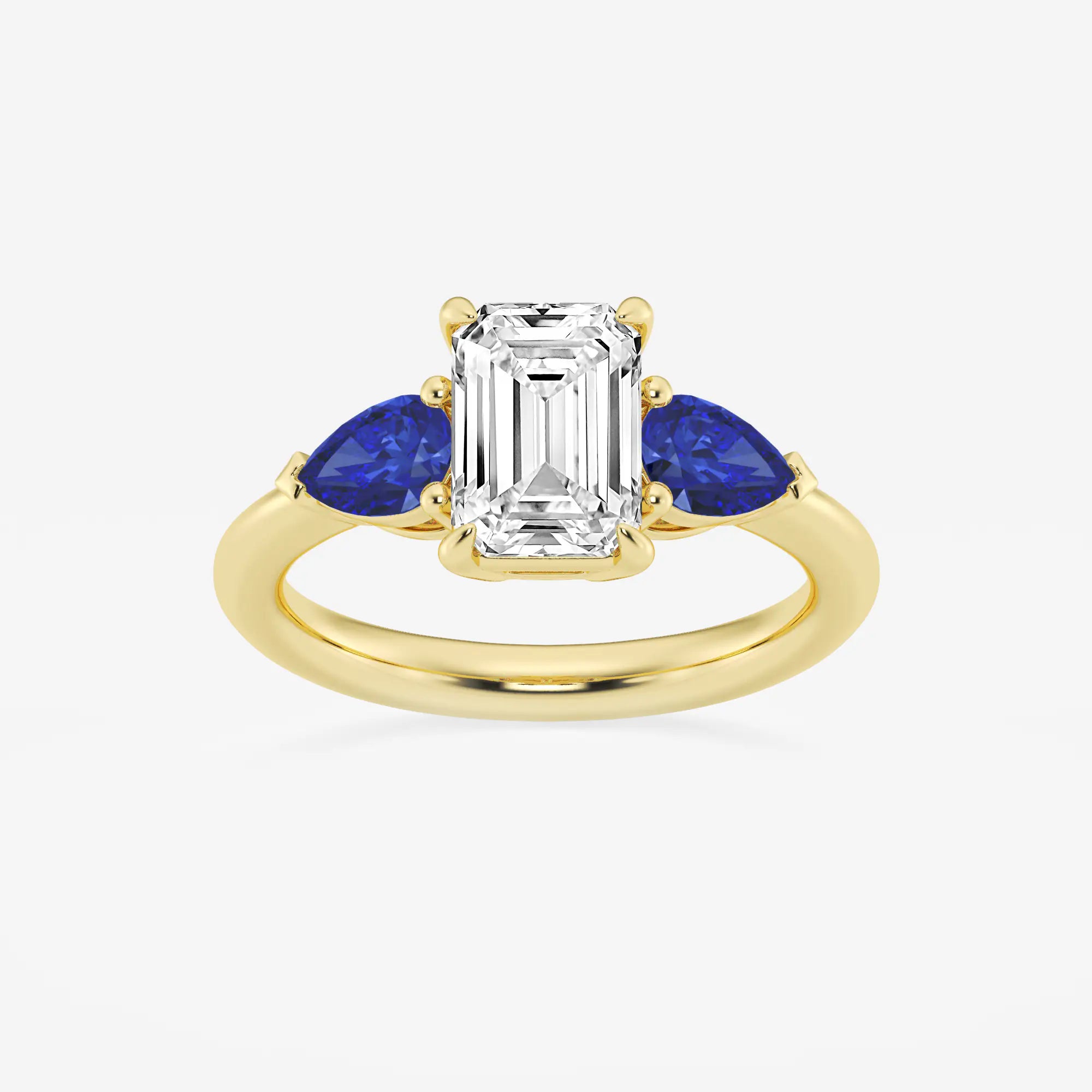 Emerald Cut Three-Stone Engagement Ring