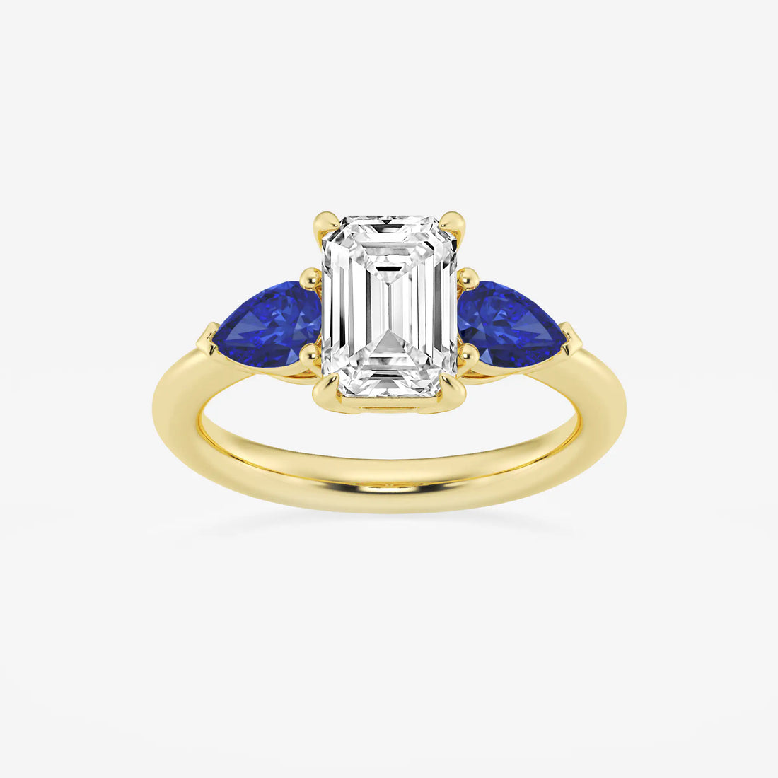 Emerald Cut Three-Stone Engagement Ring