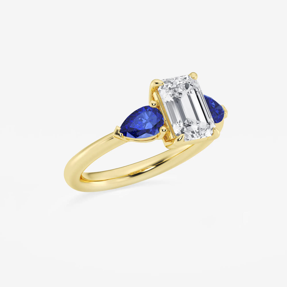 Emerald Cut Three-Stone Engagement Ring