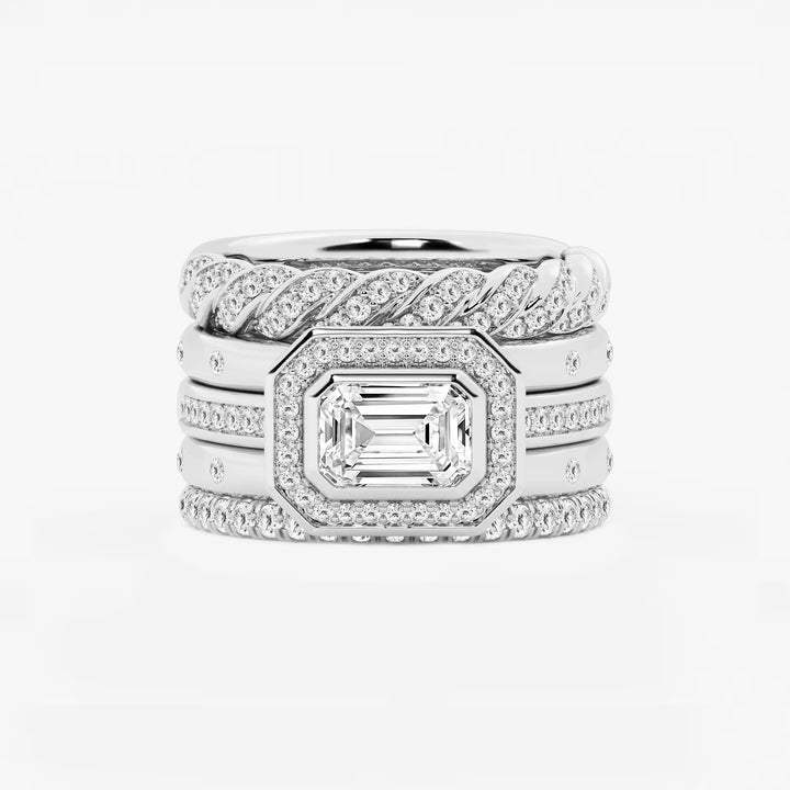 Vereluxe Emerald Lab-Grown Diamond East-West Five-Stone Band
