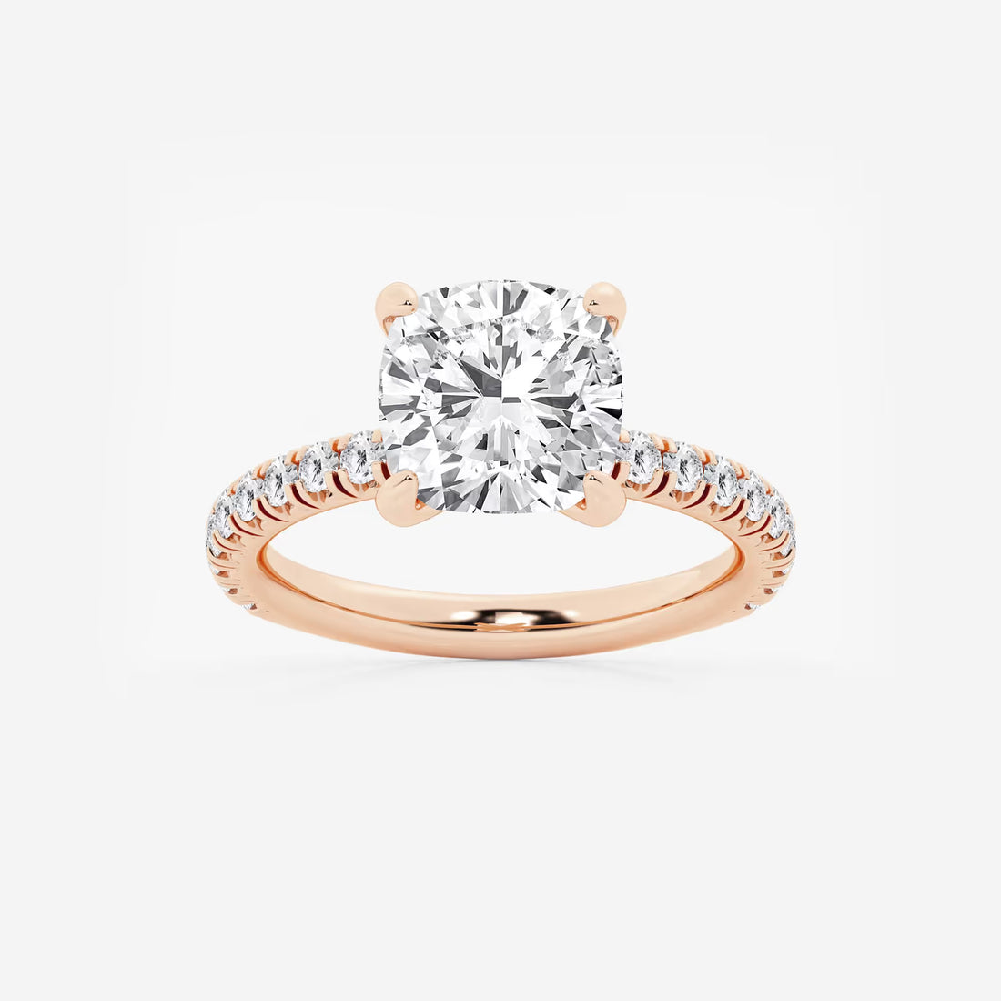 Lunara Cushion Lab-Grown Diamond Side Stone Engagement Ring