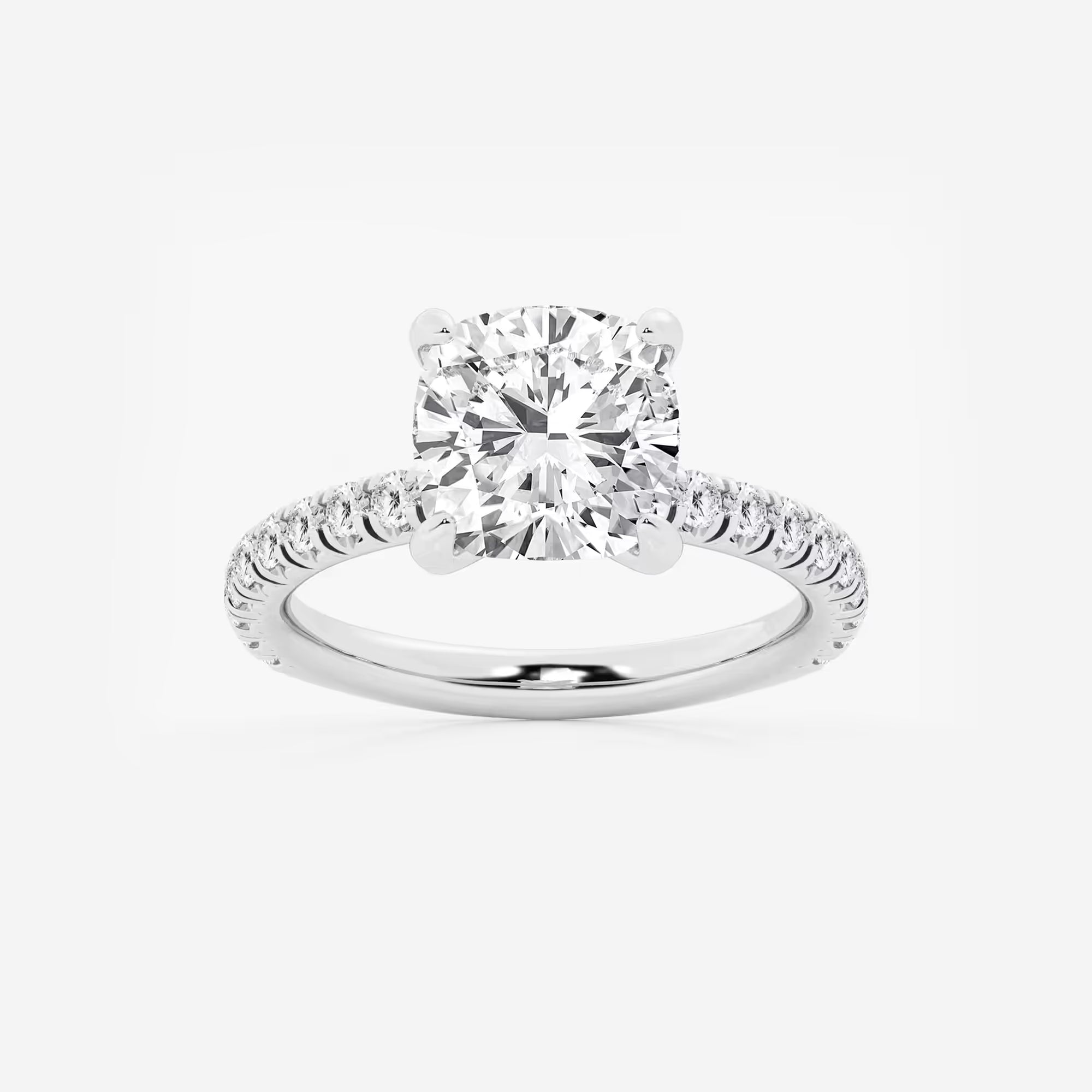 Lunara Cushion Lab-Grown Diamond Side Stone Engagement Ring
