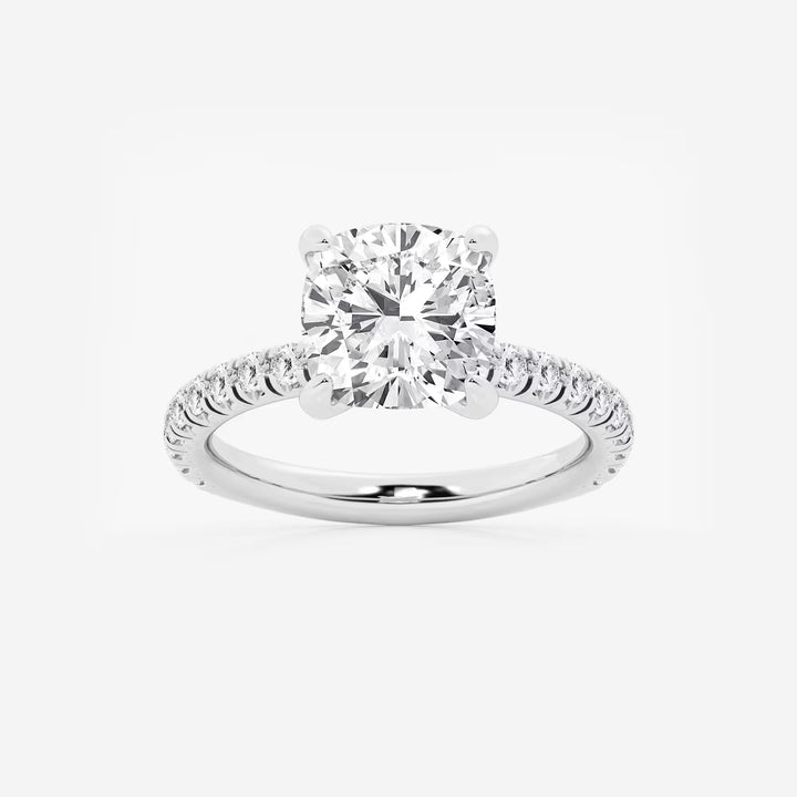 Lunara Cushion Lab-Grown Diamond Side Stone Engagement Ring