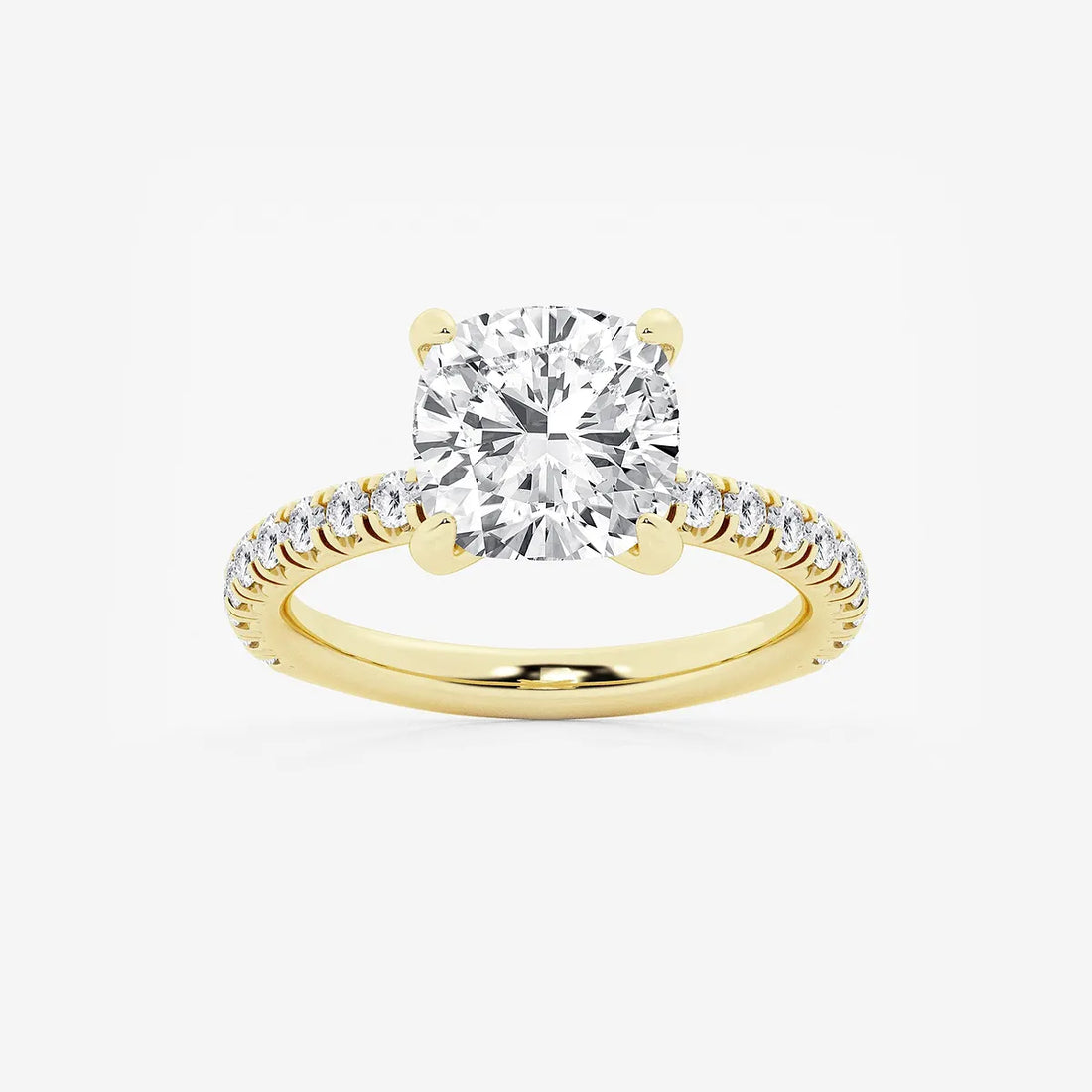 Lunara Cushion Lab-Grown Diamond Side Stone Engagement Ring