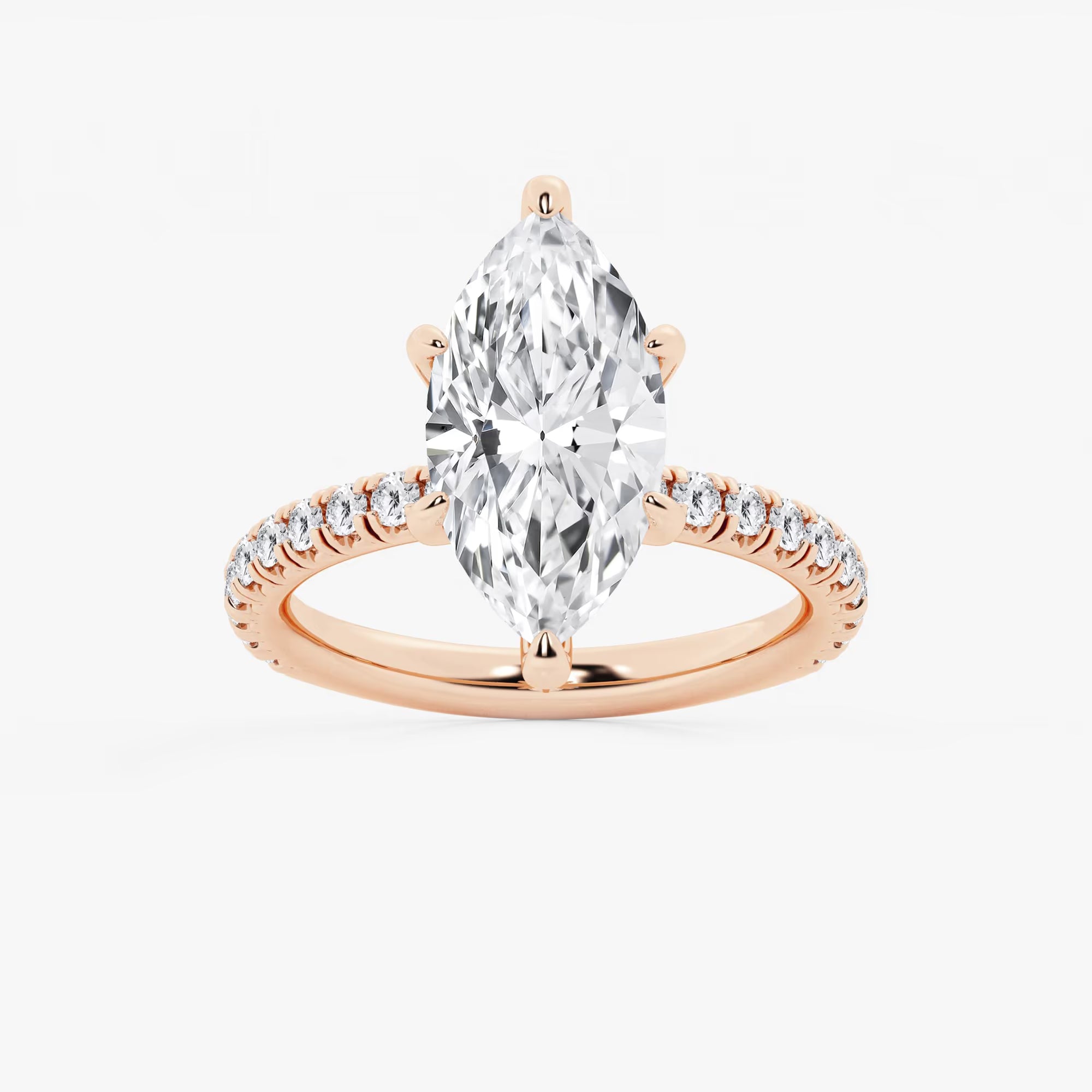 Celestia Marquise Lab-Grown Diamond Side Stone Engagement Ring in Platinum