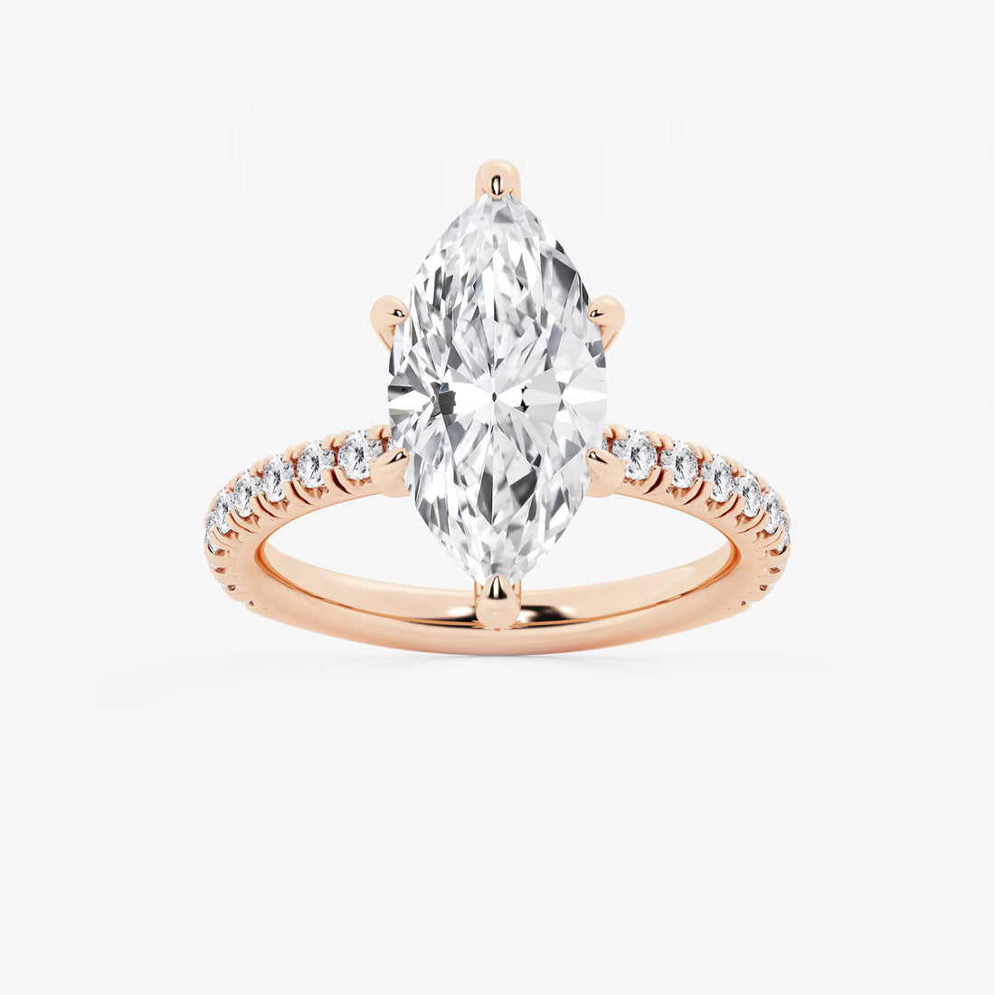 Celestia Marquise Lab-Grown Diamond Side Stone Engagement Ring in Platinum