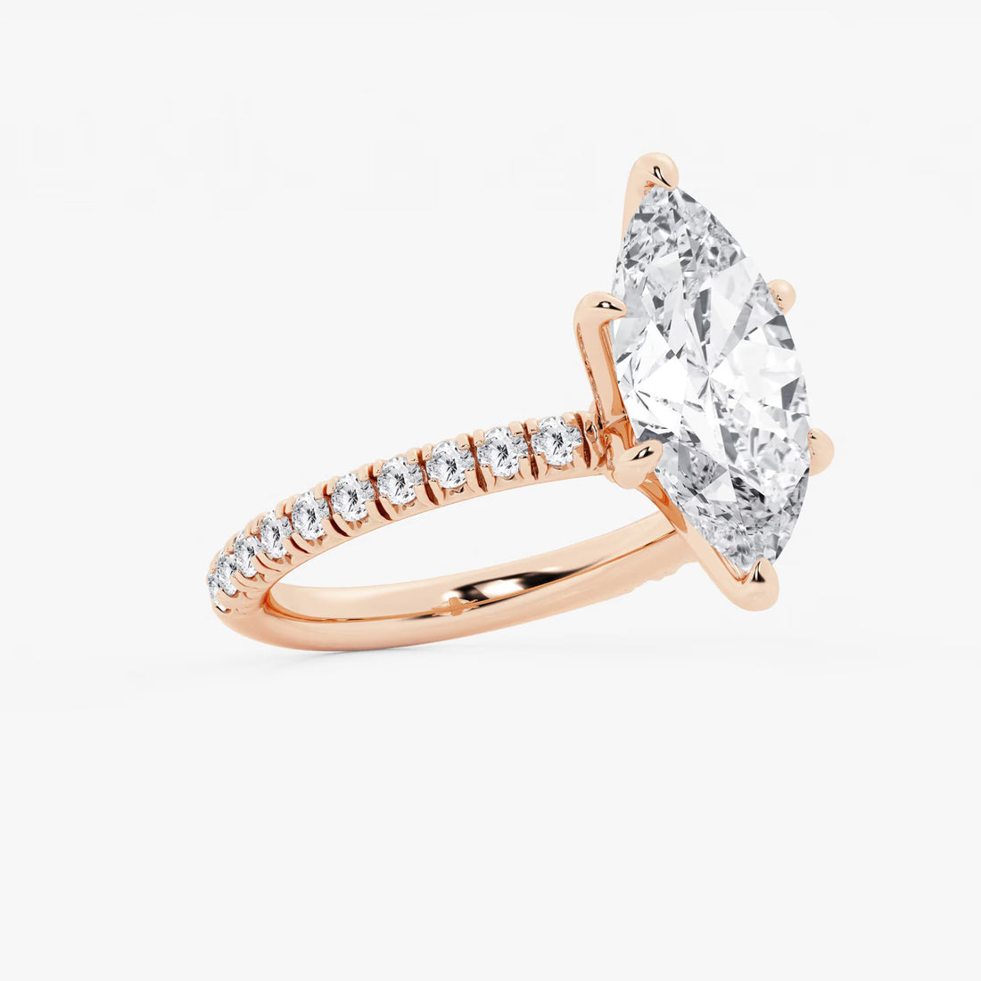 Celestia Marquise Lab-Grown Diamond Side Stone Engagement Ring in Platinum