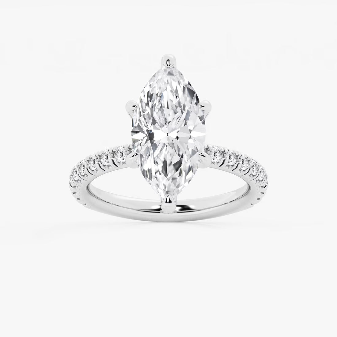 Celestia Marquise Lab-Grown Diamond Side Stone Engagement Ring in Platinum