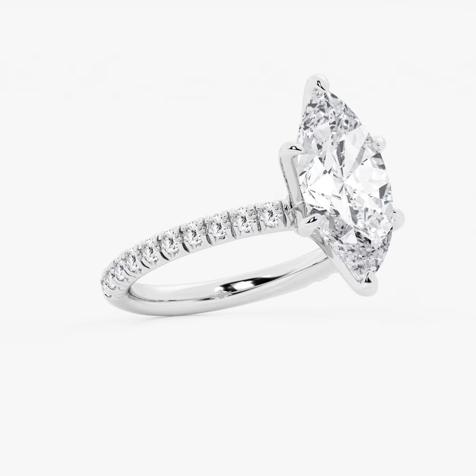 Celestia Marquise Lab-Grown Diamond Side Stone Engagement Ring in Platinum