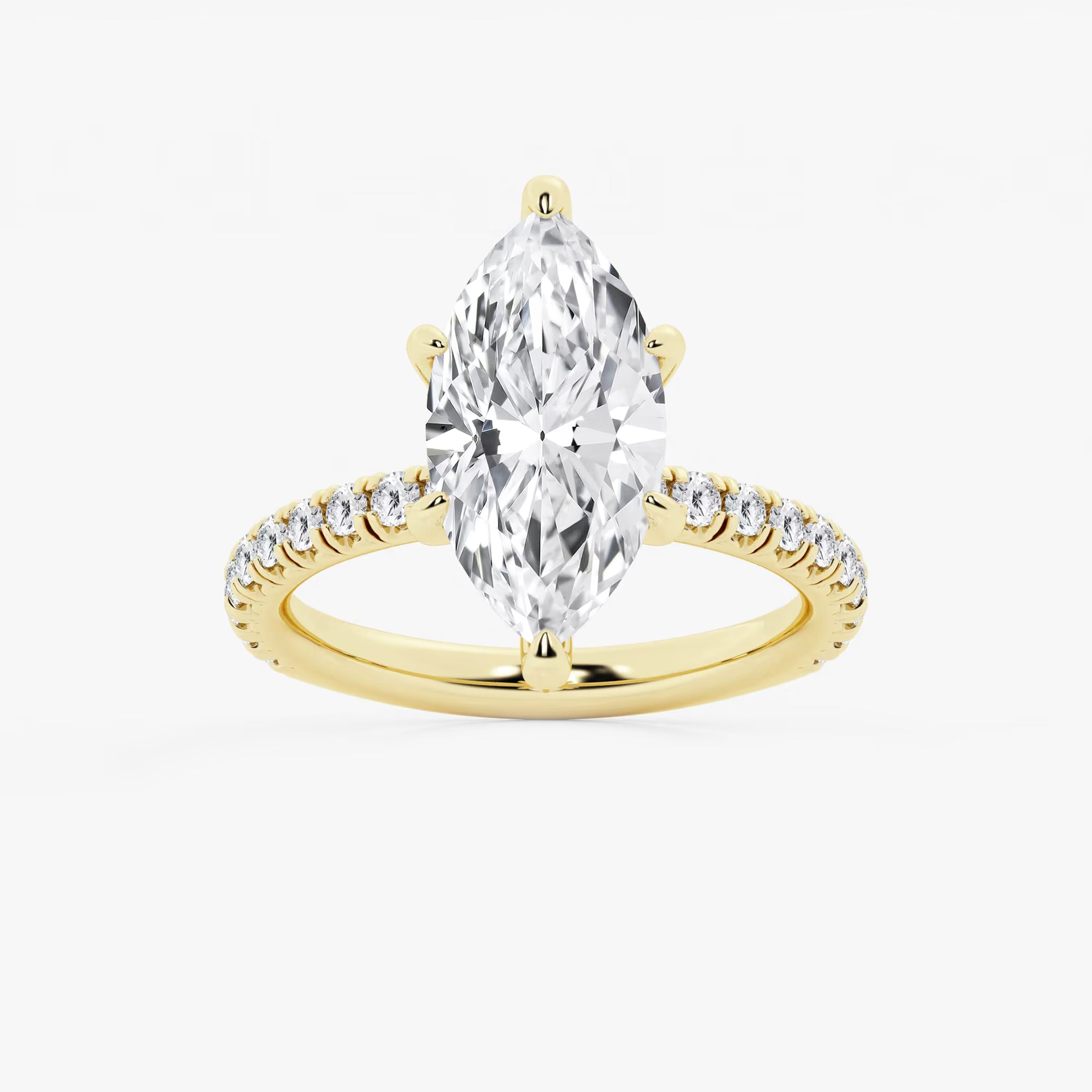 Celestia Marquise Lab-Grown Diamond Side Stone Engagement Ring in Platinum