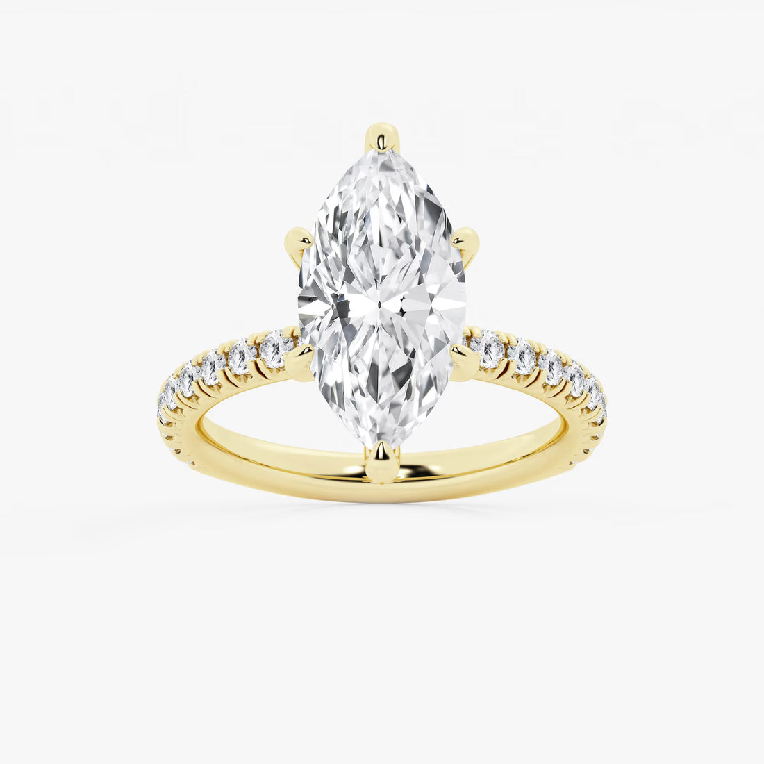Celestia Marquise Lab-Grown Diamond Side Stone Engagement Ring in Platinum