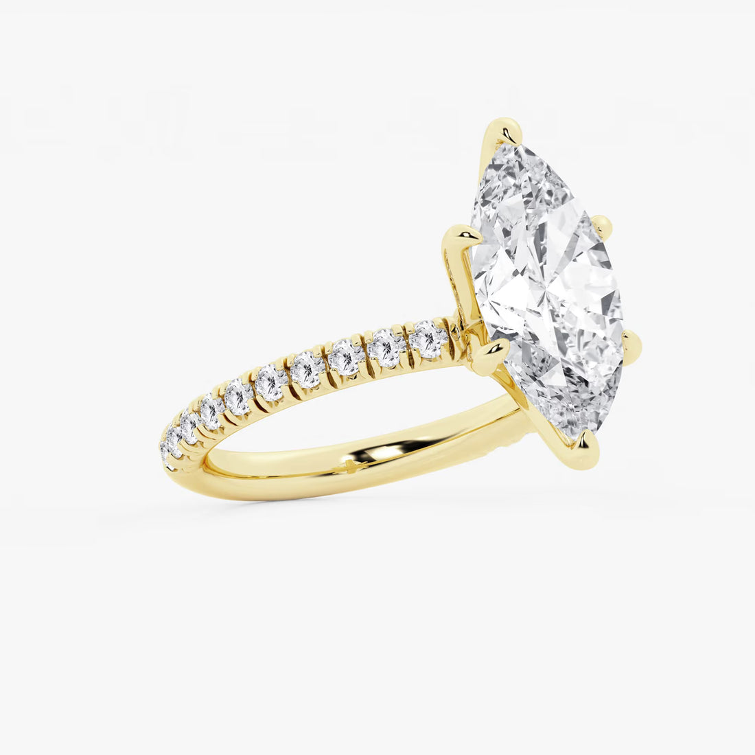 Celestia Marquise Lab-Grown Diamond Side Stone Engagement Ring in Platinum