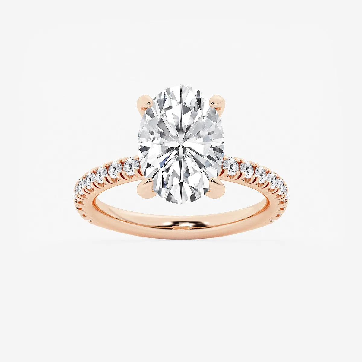 Eternelle Oval Lab Grown Diamond Eternity Solitaire Engagement Ring