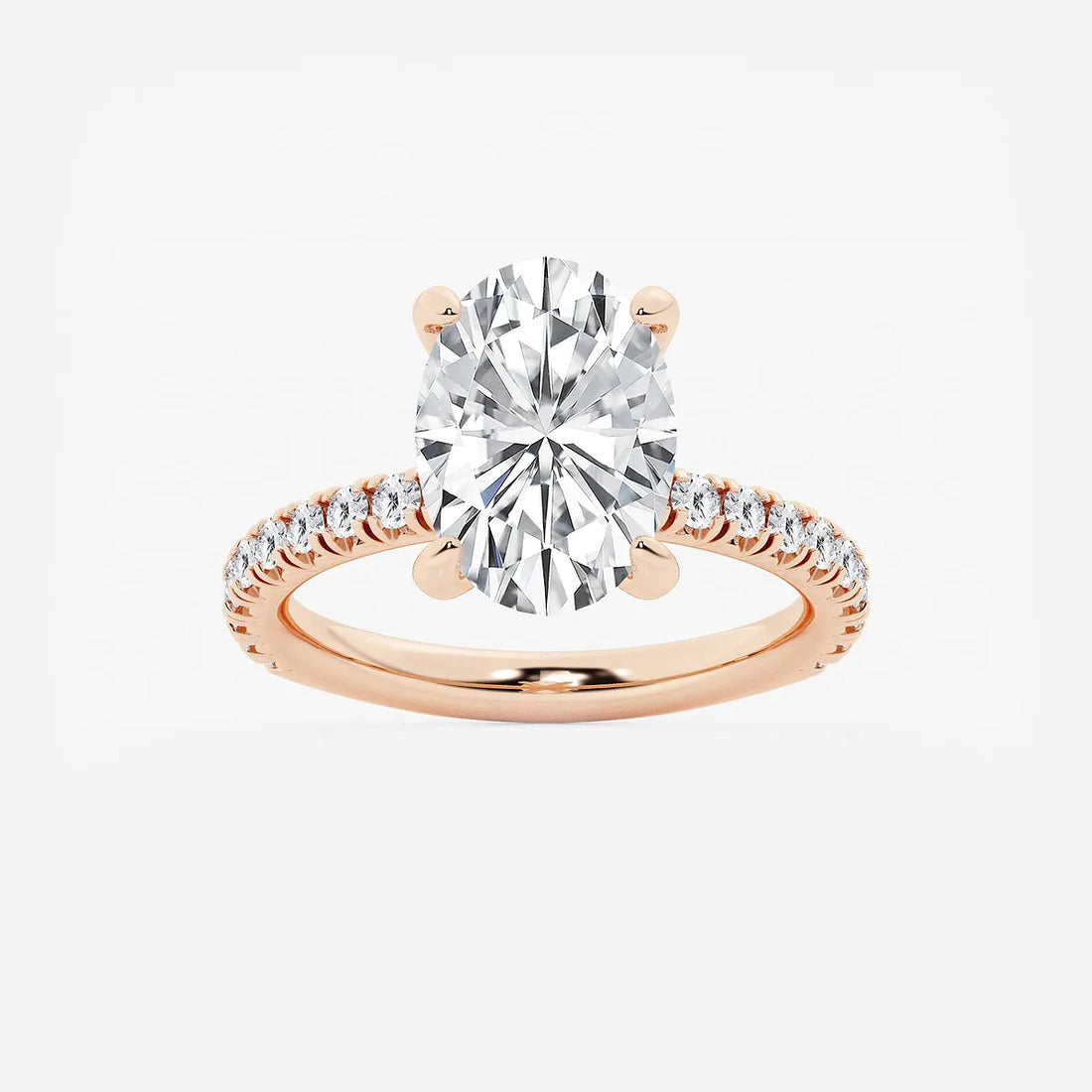 Eternelle Oval Lab Grown Diamond Eternity Solitaire Engagement Ring