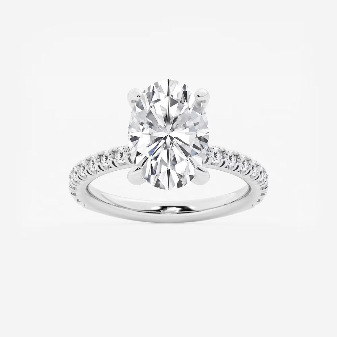 Aurielle Oval Lab Grown Diamond Side Stone Engagement Ring