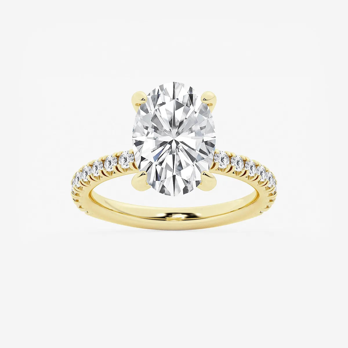 Eternelle Oval Lab Grown Diamond Eternity Solitaire Engagement Ring