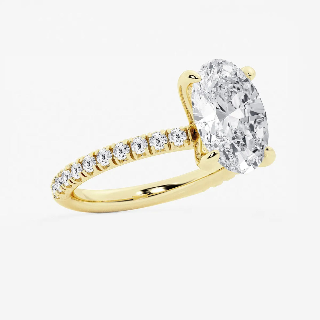 Eternelle Oval Lab Grown Diamond Eternity Solitaire Engagement Ring