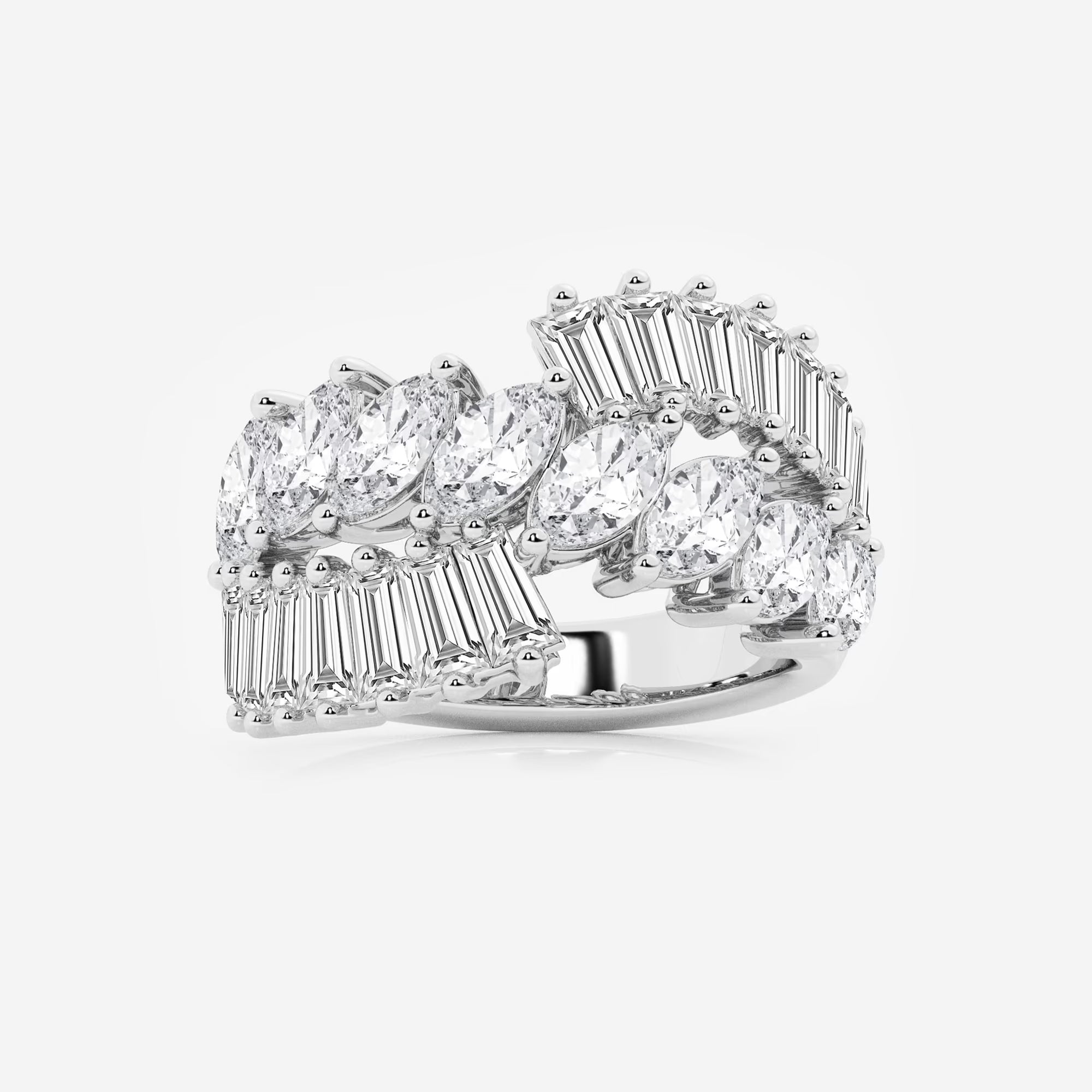 Velmira Marquise Lab-Grown Diamond Tapered Baguette Cocktail Ring
