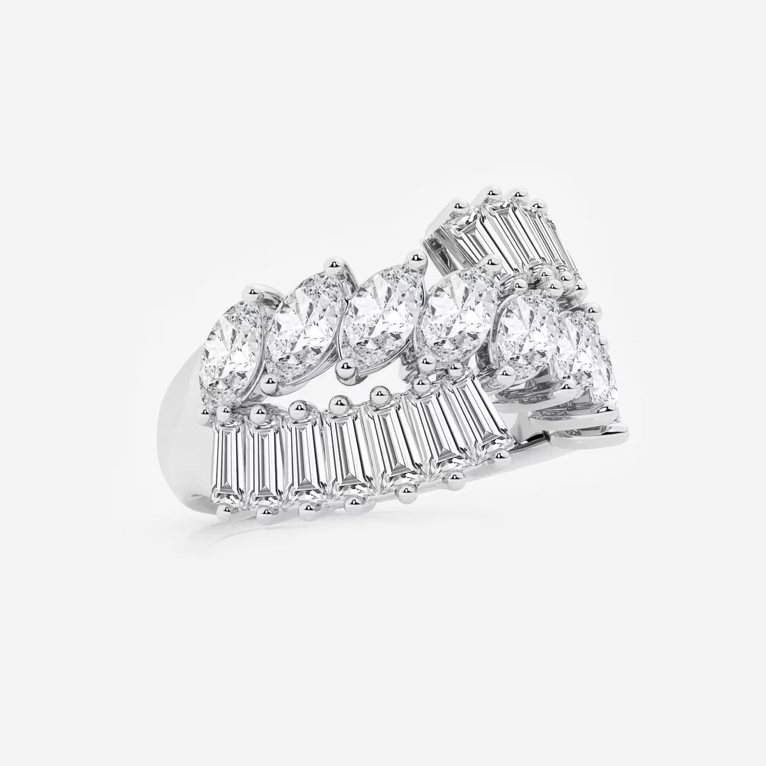 Velmira Marquise Lab-Grown Diamond Tapered Baguette Cocktail Ring