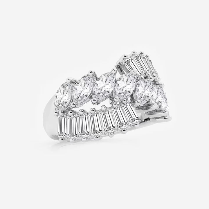 Velmira Marquise Lab-Grown Diamond Tapered Baguette Cocktail Ring