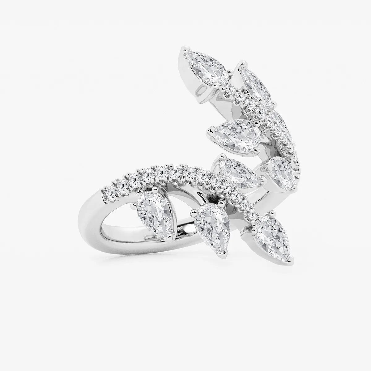 Floravine Pear Lab-Grown Diamond Leaf Bypass Ring