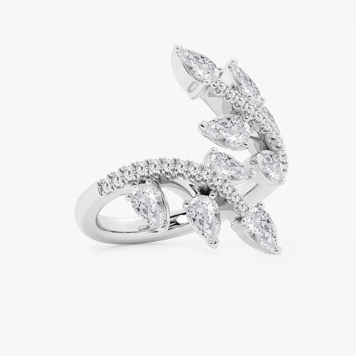 Floravine Pear Lab-Grown Diamond Leaf Bypass Ring