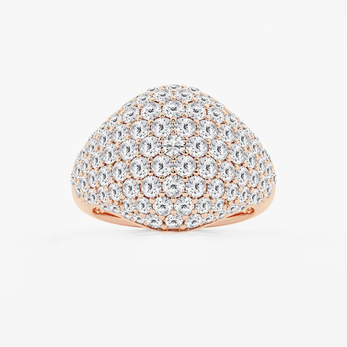 Doméra Luxe Round Lab-Grown Diamond Pavé Dome Ring