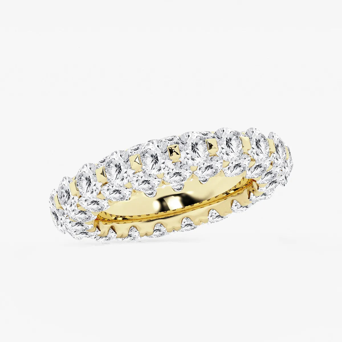 Doméra Luxe Round Lab-Grown Diamond Dome Eternity Band