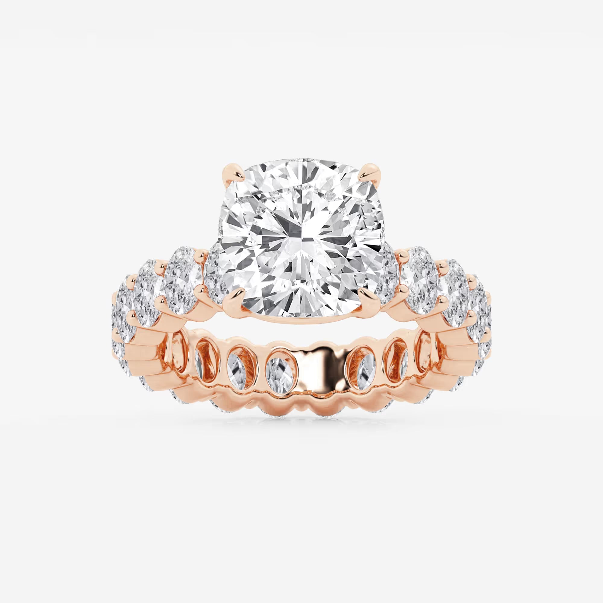 Cushion Lab Grown Diamond Eternity Engagement Ring