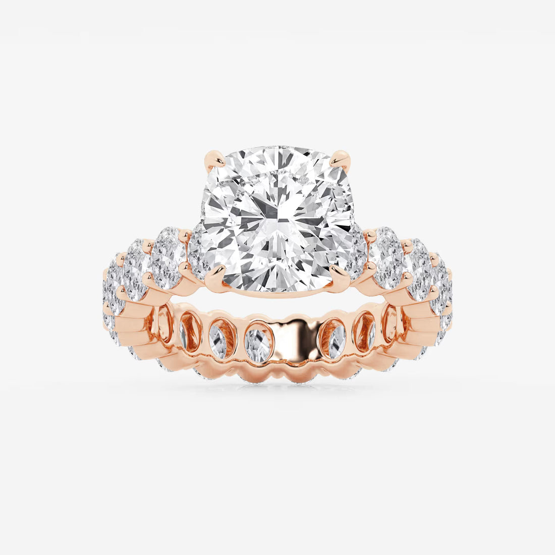 Cushion Lab Grown Diamond Eternity Engagement Ring