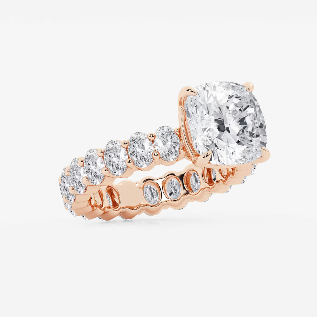 Cushion Lab Grown Diamond Eternity Engagement Ring