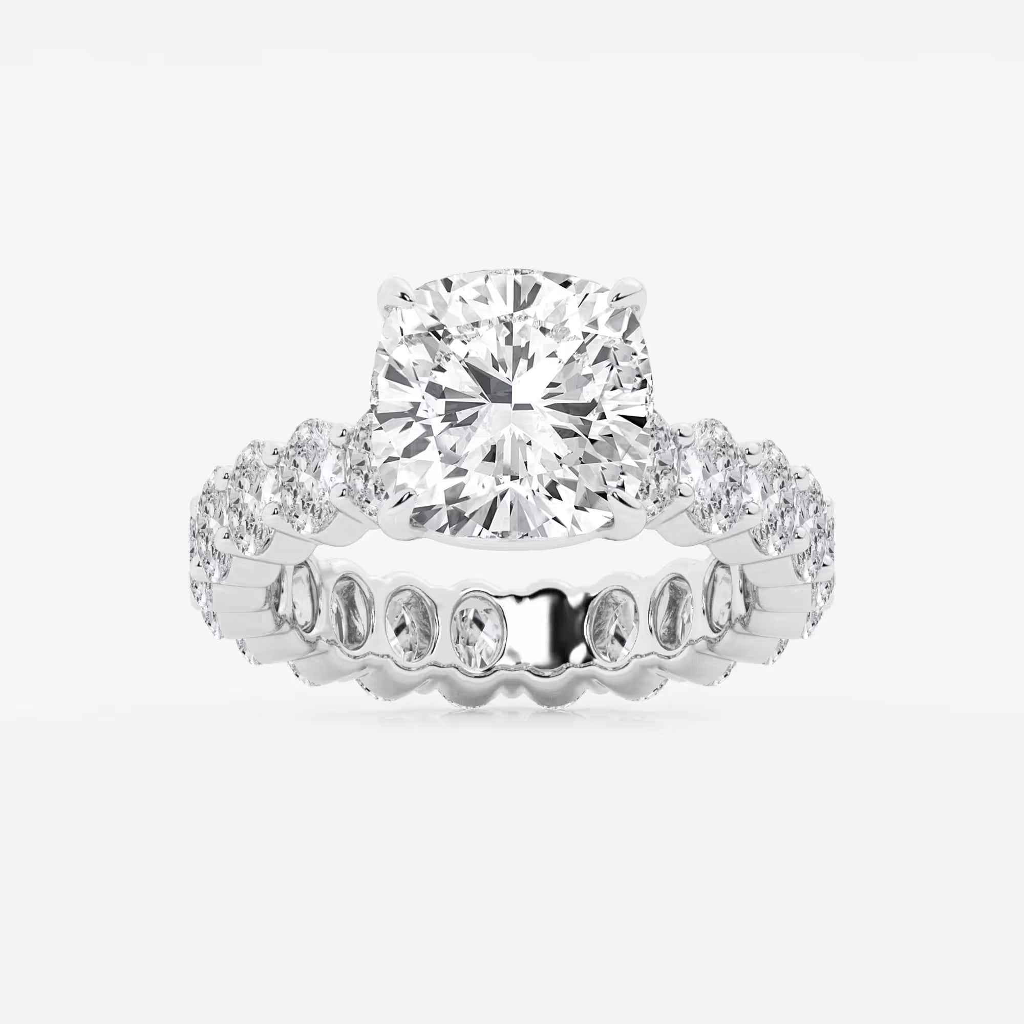 Cushion Lab Grown Diamond Eternity Engagement Ring