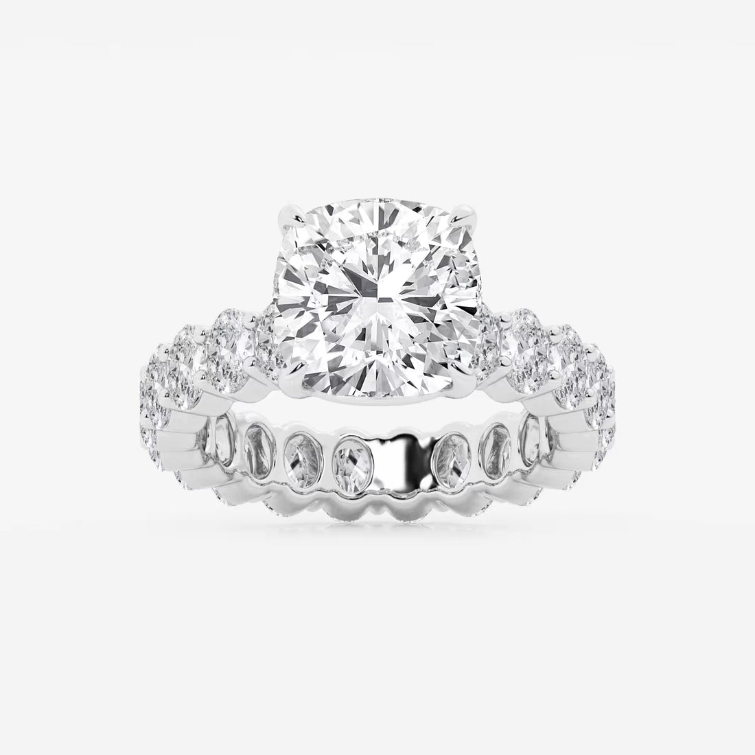 Cushion Lab Grown Diamond Eternity Engagement Ring