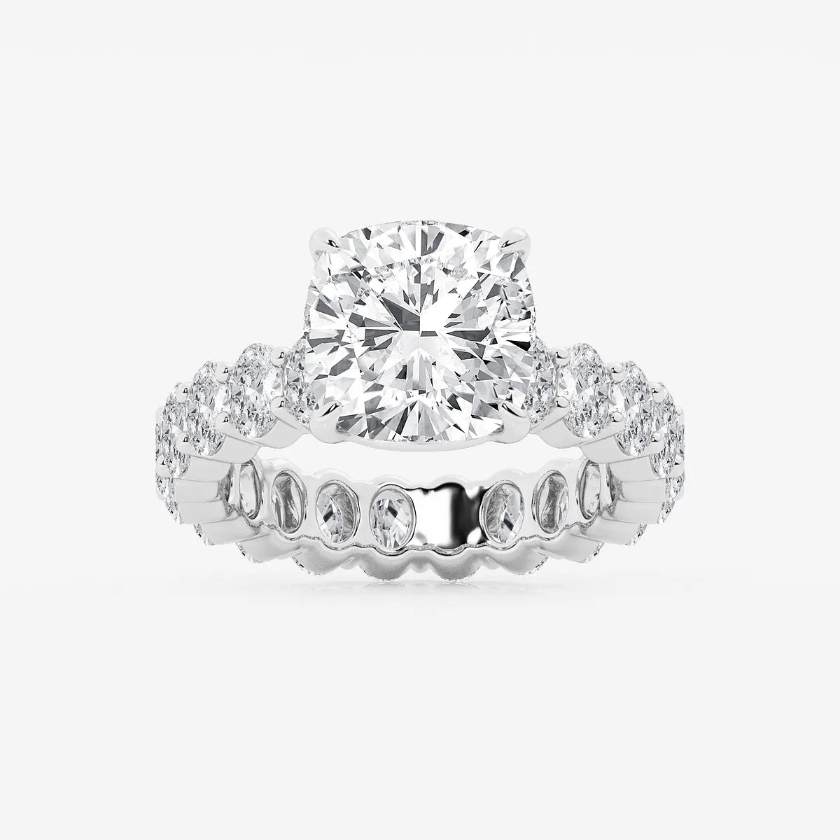 Cushion Lab Grown Diamond Eternity Engagement Ring