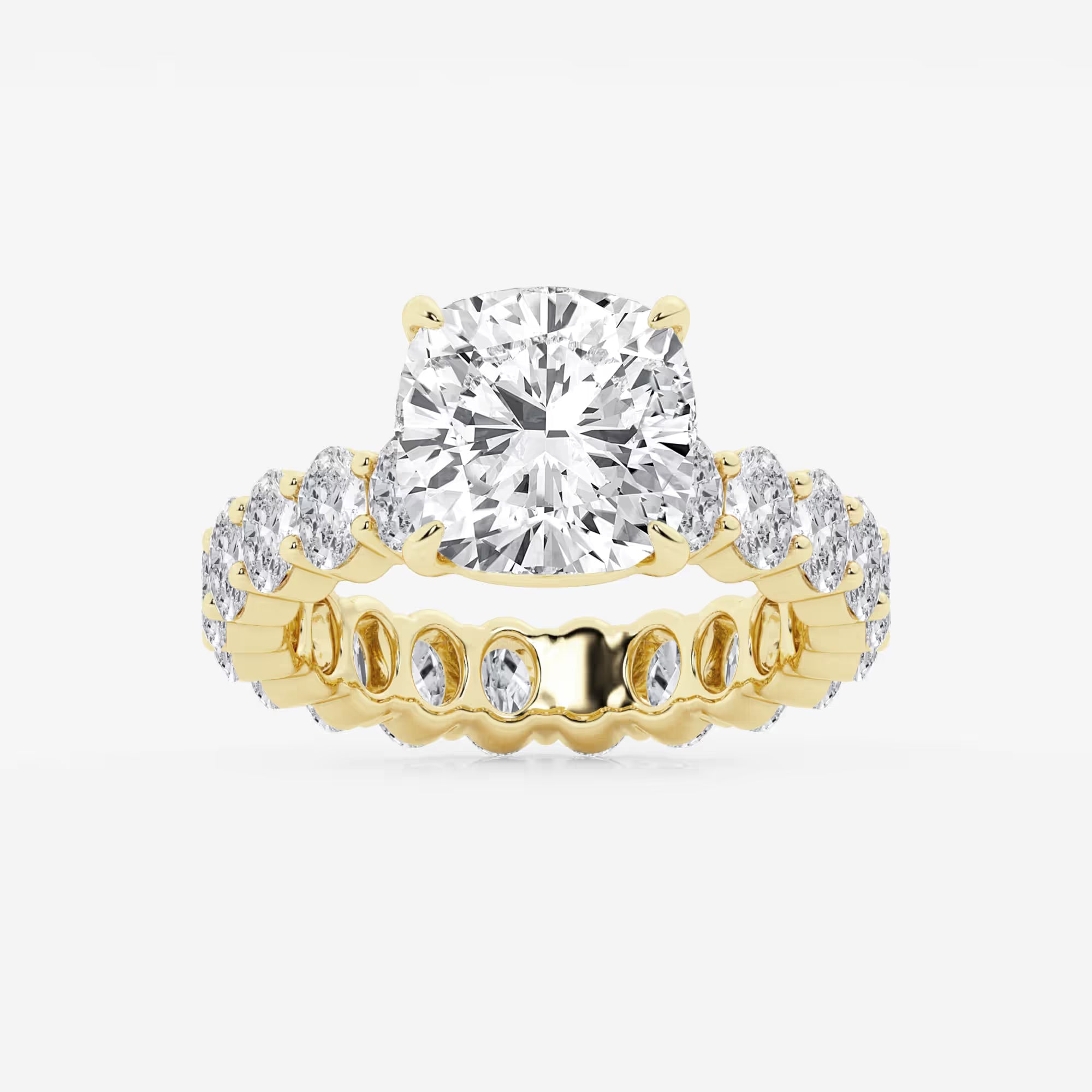Cushion Lab Grown Diamond Eternity Engagement Ring