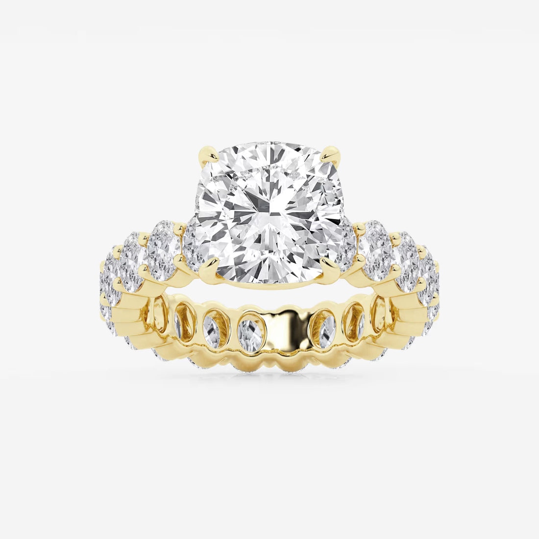 Cushion Lab Grown Diamond Eternity Engagement Ring
