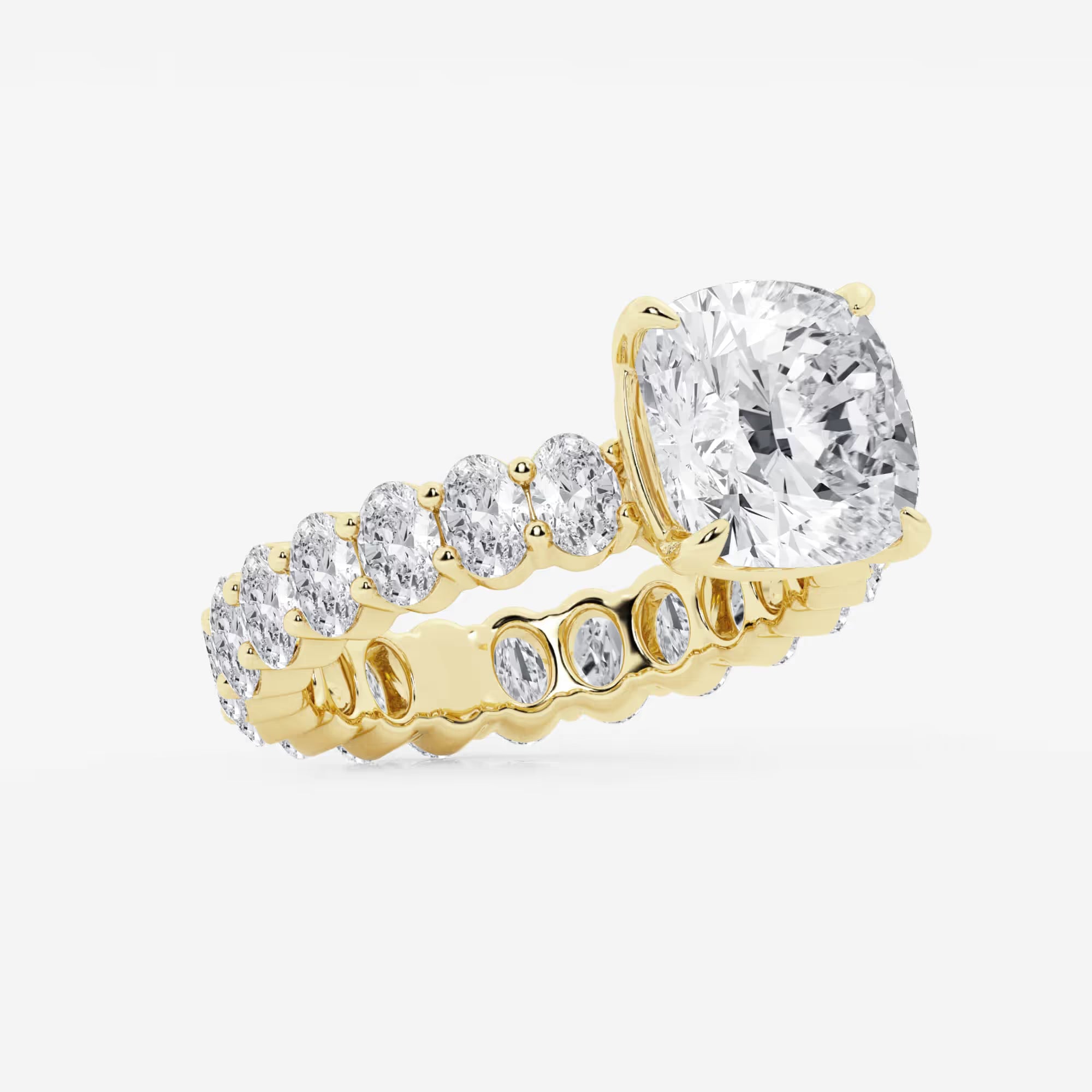 Cushion Lab Grown Diamond Eternity Engagement Ring