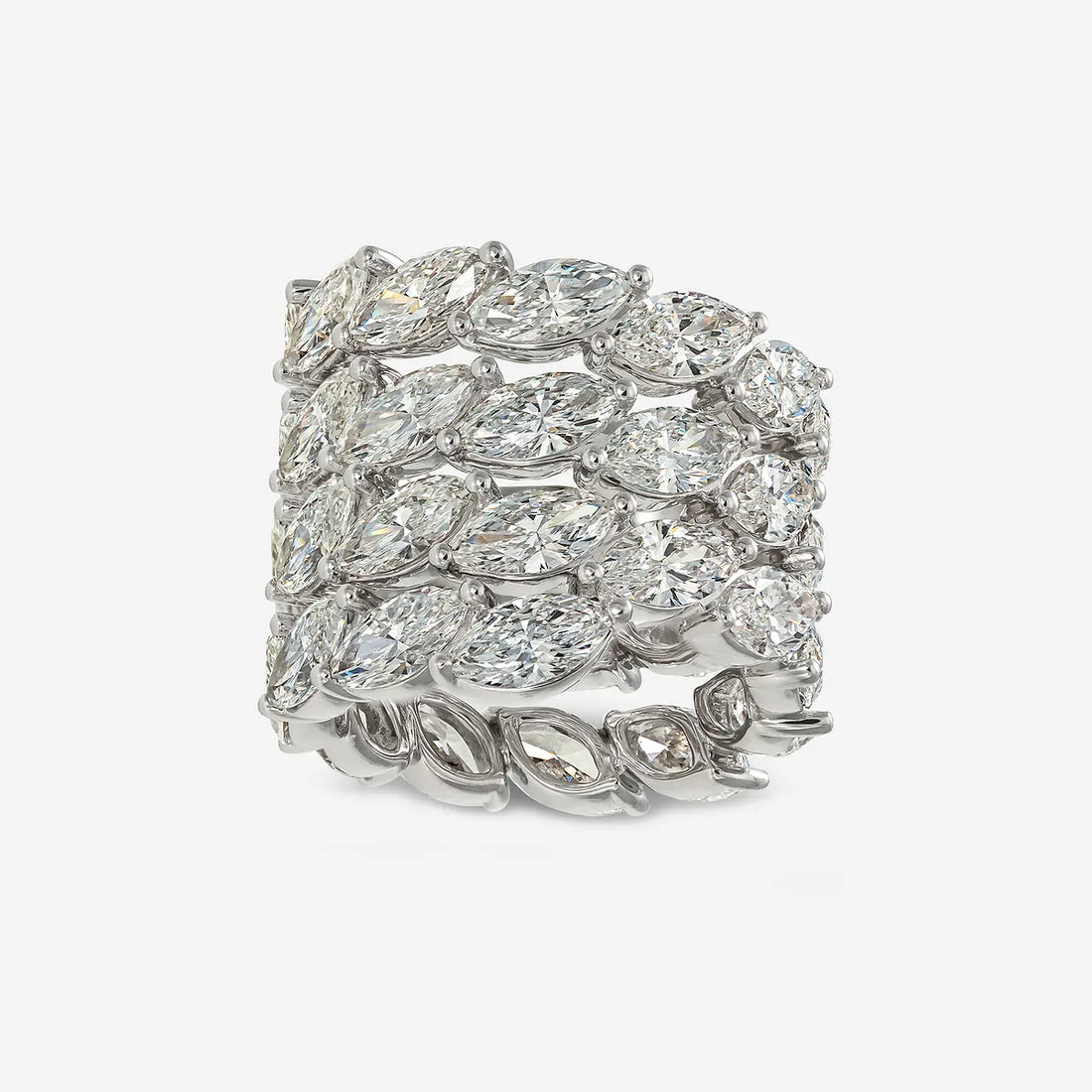 Amalfi Inspired Marquise Lab Grown Diamond Statement Ring in Solid Gold