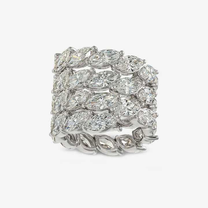 Amalfi Inspired Marquise Lab Grown Diamond Statement Ring in Solid Gold