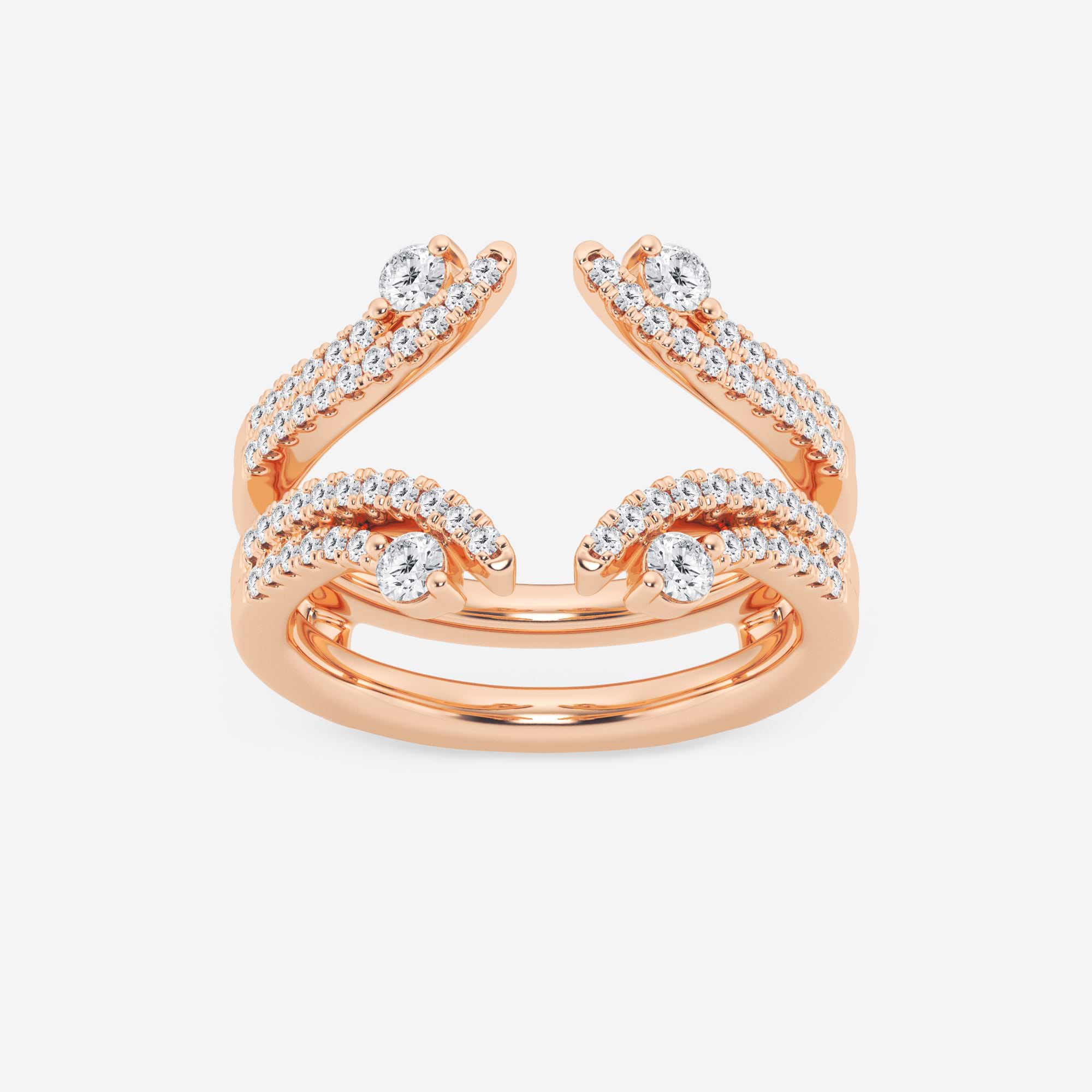 Duovelle Round Lab-Grown Diamond Two-Row Ring Enhancer