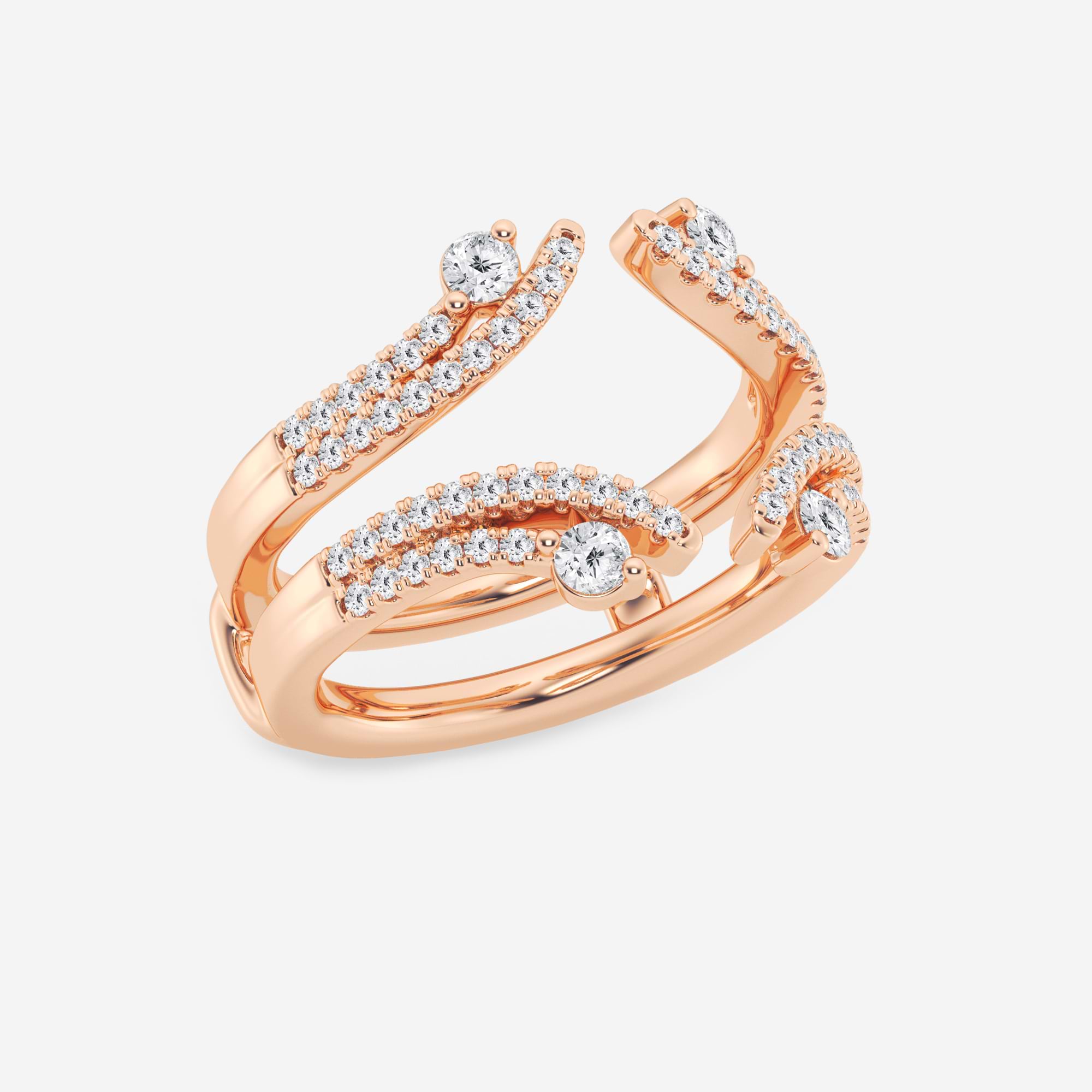 Duovelle Round Lab-Grown Diamond Two-Row Ring Enhancer