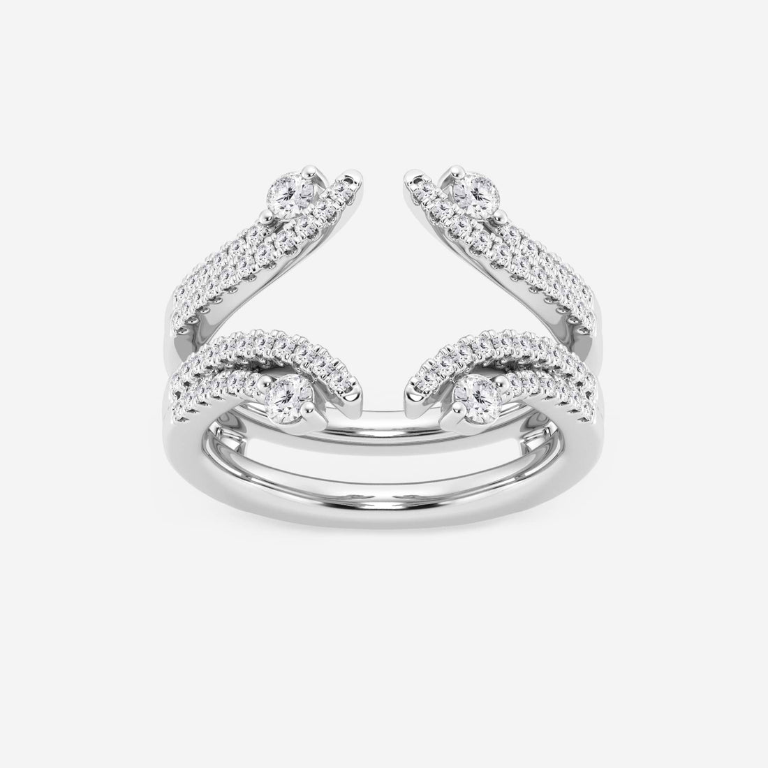 Duovelle Round Lab-Grown Diamond Two-Row Ring Enhancer